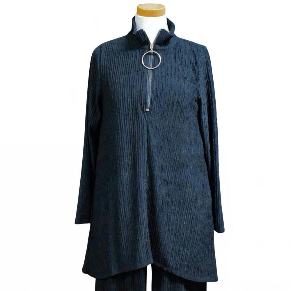 NEW INOAH women's zip-placket tunic in navy